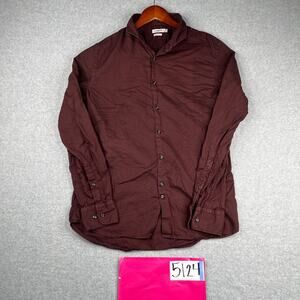 J Lindberg Shirt Large Burgundy Slim Fit Button Up Long Sleeve Casual Mens